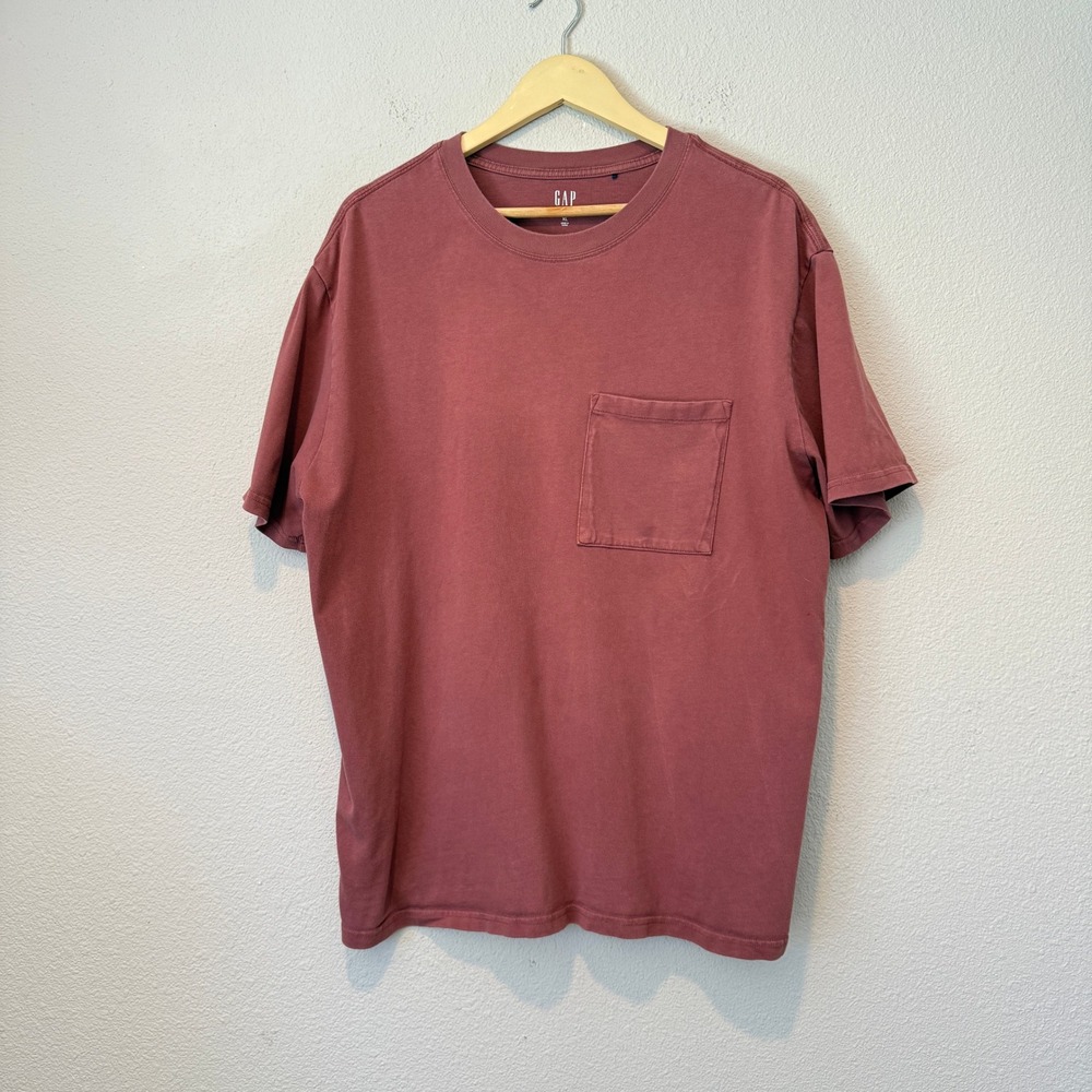 Gap Mens Essential Pocket Tee Faded Burgundy Red Short Sleeve Shirt XL